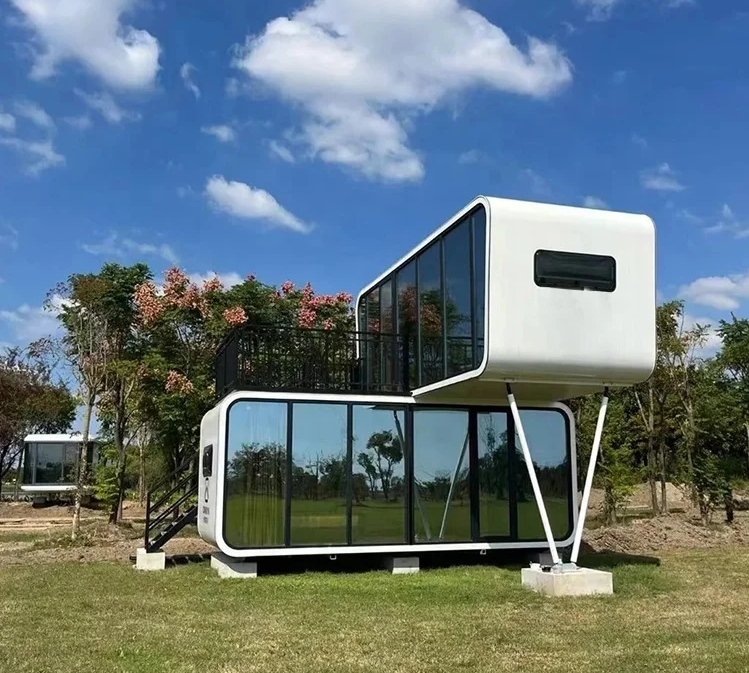 Casa Eco-Cápsula Painel Solar Moderna Pequena Barraca Boathouse