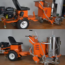 Thermoplastic road marking machine with boiler 