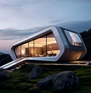 Casa Cápsula Modular Feita de Estrutura de Aço Durável