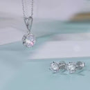 Conjunto de joias de noiva de floco de neve 1 quilate de moissanita brinco e colar