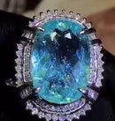 Anel de turmalina paraiba natural , mulheres preciosas 18k ouro 3.6ct verde azul