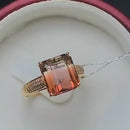 Anéis de 18k rosa dourado 6.32ct genuíno de turmalina casamento e noivado