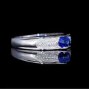 Anel de safira natural, pedra preciosa de luxo , 18k de ouro 0.8ct