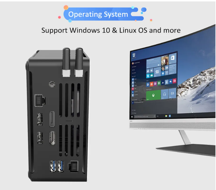 Mini PC Game i9-9880H/8950HK DDR4 até 64GB, 1 x Mini-DP