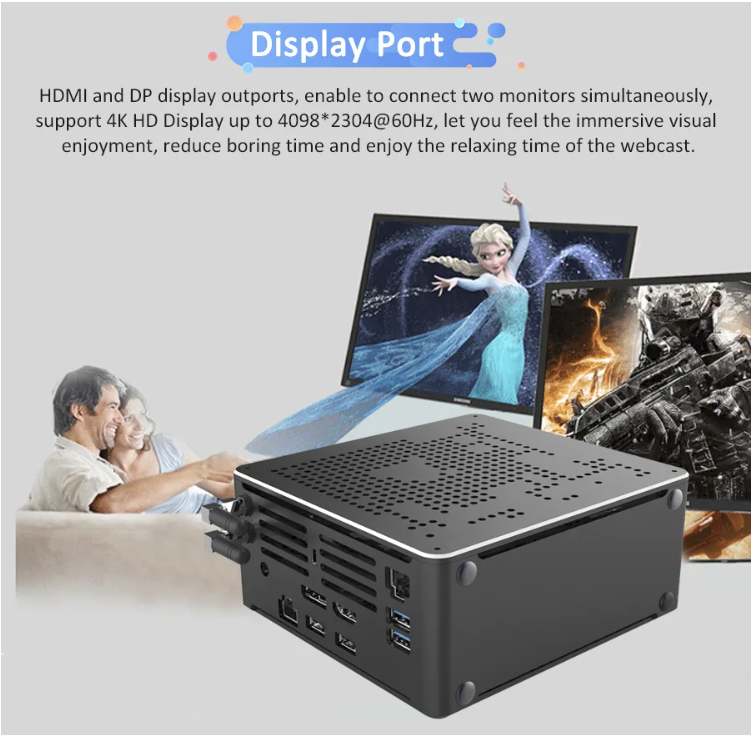 Mini PC Game i9-9880H/8950HK DDR4 até 64GB, 1 x Mini-DP