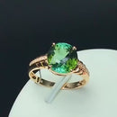 Anéis de turmalina para casamento femininos, pedra preciosa  18k, rosa, dourado 3.2ct, genuíno